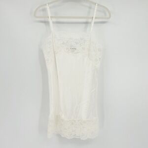 Calvin Klein Womens Vintage Y2K Coquette Bridal Ivory Lace Trim Slip Dress Small